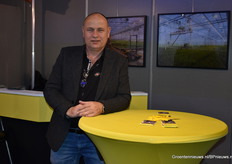 Hans de Vette van De Vette. Hij stond op de beurs met o.a. hun spuittechnieken en gewasbeschermingsinstallaties.